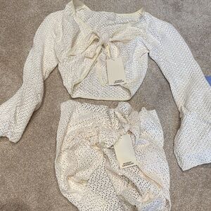 Monday Swimwear Ivory Knit Set